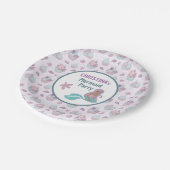 パステルパープルブラックマーメイドバースデーパーティーシー ペーパープレート (アングル)