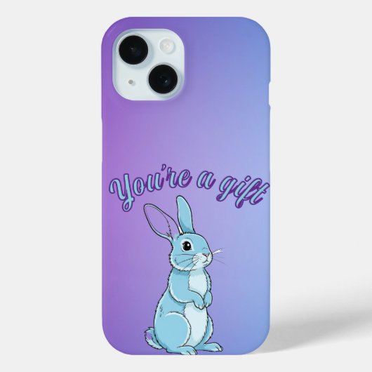 パステルパープルブルーうさぎあなたは宝物 Case-Mate iPhoneケース (裏面)