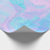 パステルパープルブルーティール（緑がかった色）抽象芸術背景 ラッピングペーパー (角)