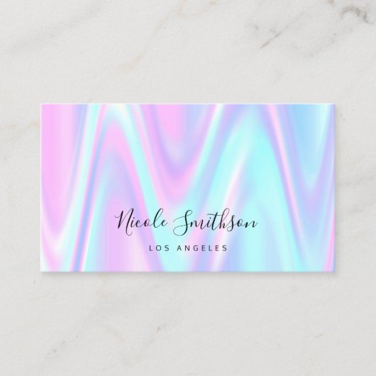 パステルパープルブルーデザイン名刺 名刺 (正面)