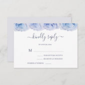 パステルパープルブルーローズエレガントウェディングRSVP 招待状 (正面/裏面)