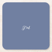 パステルパープルブルー無地のカラートレンディーイニシャル名