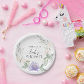 パステルパープルベビーシャワー紙プレート ペーパープレート (パーティー)