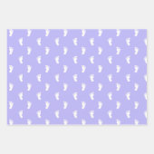 パステルパープルペリウィンクルピンクの列のベビー足 ラッピングペーパーシート (正面2)