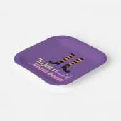 パステルパープルホカスポカスハロウィンウィッチレッグ ペーパープレート (傾斜あり)