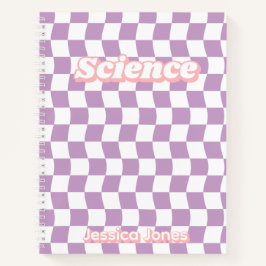 パステルパープルホワイトチェッカーボードのサブジェクト名 ノートブック