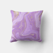 パステルパープルマーブルラベンダーと金ゴールドテクスチャ クッション (裏面)