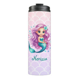 パステルパープルマーメイド誕生日アンダーザシーパーティー タンブラー