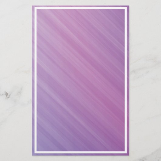 パステルパープルラベンダーホワイト縁ど 便箋 (正面)