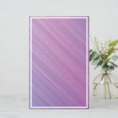 パステルパープルラベンダーホワイト縁ど 便箋 (スタンド正面)
