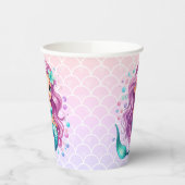 パステルパープルリトルマーメイドウォーター誕生日 紙コップ (左)