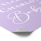 パステルパープルロッキングホース赤ちゃんシャワーカスタム ポスター (角)