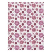 パステルパープル抽象芸術花柄 テーブルクロス (正面)