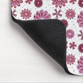 パステルパープル抽象芸術花柄 マウスパッド (コーナー)