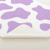 パステルパープル牛のプリントかわいい シェルパブランケット (3/4)