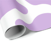 パステルパープル牛のプリントかわいい ラッピングペーパー (ロールコーナー)