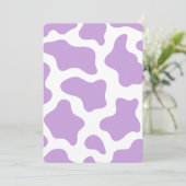 パステルパープル牛のプリントかわいい 招待状 (スタンド正面)