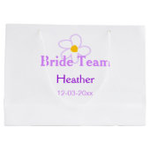 パステルパープル花花花花花花嫁チームboho mo ラージペーパーバッグ (裏面)