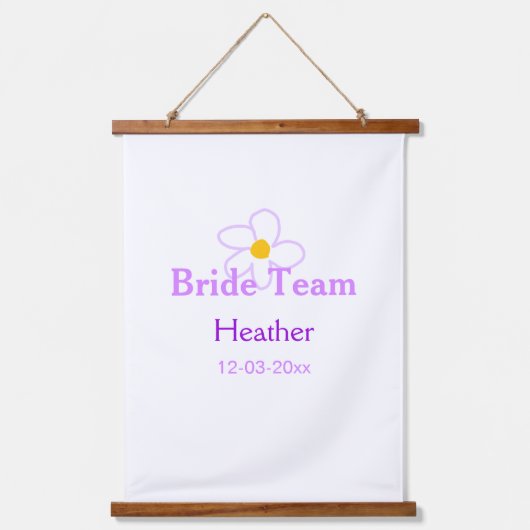 パステルパープル花花花花花花嫁チームboho mo 吊り下げ型タペストリー (正面)