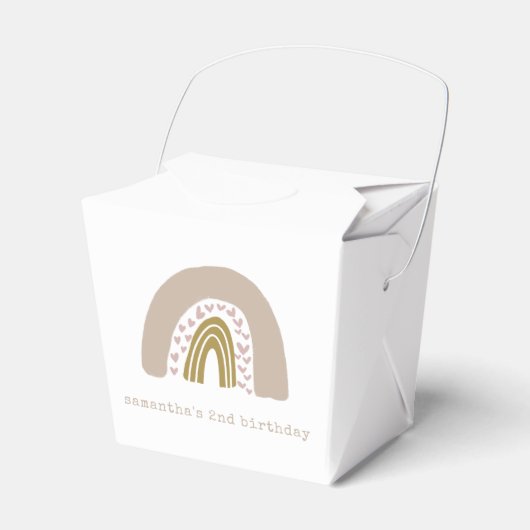 パステルパープル金ゴールドウォーターカラーレインボー誕生日 フェイバーボックス (正面サイド)