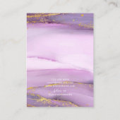 パステルパープル金ゴールドエッジイヤリングホルダー 名刺 (裏面)