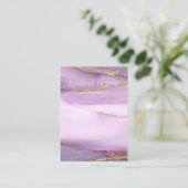 パステルパープル金ゴールドエッジイヤリングホルダー 名刺 (スタンド正面)