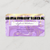 パステルパープル金ゴールドドリップマーブルクレジットカード 名刺 (裏面)