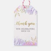 パステルパープル金ゴールドフローラバプテスススサンキュー ギフトタグ (裏面)