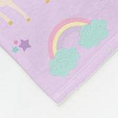 パステルパープル|かわいい虹の一角模様 フリースブランケット (角)