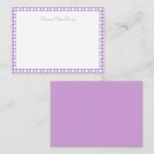 パステルパープル ギンガム 子供用 ノートカード (正面/裏面)