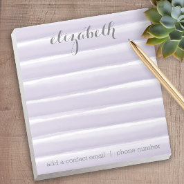 パステルパープル&グレイストライプズ女子オフィススイート ノートパッド