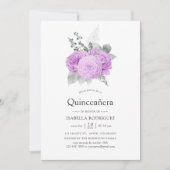 パステルパープル&シルバーヴィンテージバラキンセアニラ 招待状 (正面)