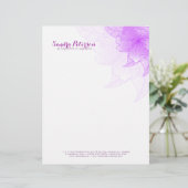 パステルパープル&ホワイトフローラデザイン レターヘッド (スタンド正面)