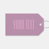 パステルパープル&ライトピンク | 編集可能モダン文字 ギフトタグ (正面(横))