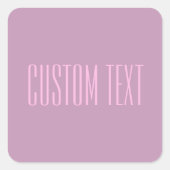 パステルパープル&ライトピンク | 編集可能モダン文字 スクエアシール (正面)