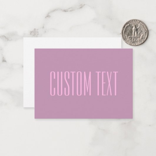 パステルパープル&ライトピンク | 編集可能モダン文字 ノートカード (正面/裏面インサイチュ)
