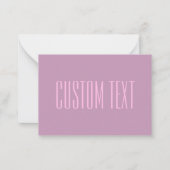 パステルパープル&ライトピンク | 編集可能モダン文字 ノートカード (正面)