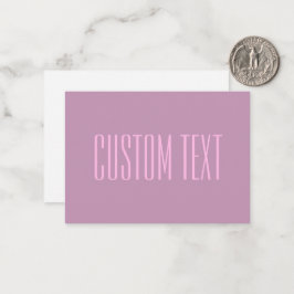 パステルパープル&ライトピンク | 編集可能モダン文字 ノートカード