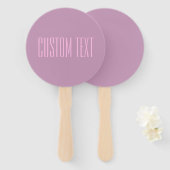 パステルパープル&ライトピンク | 編集可能モダン文字 ハンドファン (正面&裏面)