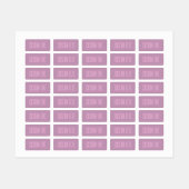 パステルパープル&ライトピンク | 編集可能モダン文字 ラベル (シート)