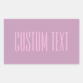 パステルパープル&ライトピンク | 編集可能モダン文字 長方形シール (正面)