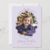 パステルパープル ラベンダー ウェーブ フォト シーズンカード (正面)