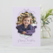 パステルパープル ラベンダー ウェーブ フォト シーズンカード (スタンド正面)