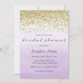 パステルパープル&金ゴールドブライダルシャワーインビテーション 招待状 (正面)