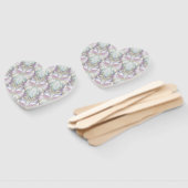 パステルパープルOracleフクロウパターン ハンドファン (組立なし)