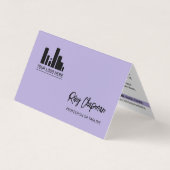 パステルパープルQRコードフォトソーシャルメディアのアイコン 名刺 (正面)