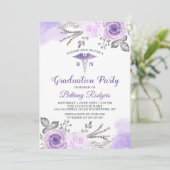 パステルパープルRN看護学校卒業写真 招待状 (スタンド正面)