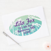 パステルパームの木の住所 シール (封筒)