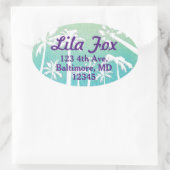 パステルパームの木の住所 シール (バッグ)