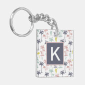 パステルパームツリーバイザビーチパターン キーホルダー (正面左)